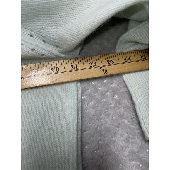 Cynthia Rowley Women L Seafoam Green Angora Rabbit Hair Nylon Knit Soft Sweater - Picture 9 of 10